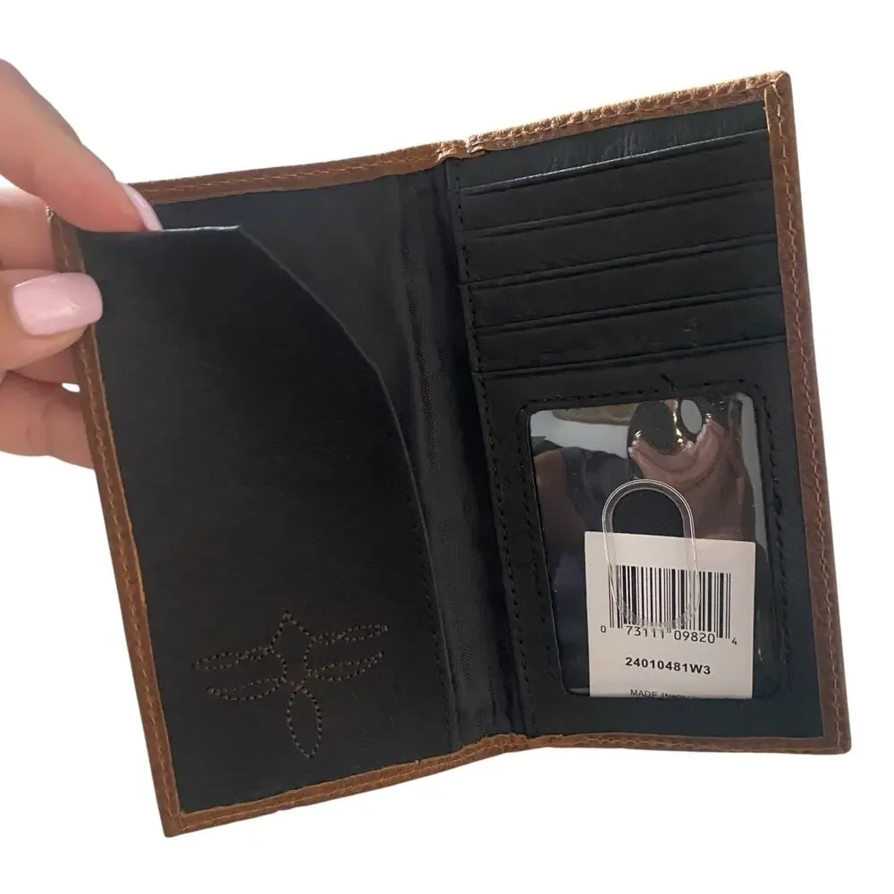 NWT Justin Jr. Rodeo Wallet Genuine Leather And Suede RFID (24010481W3) Studded